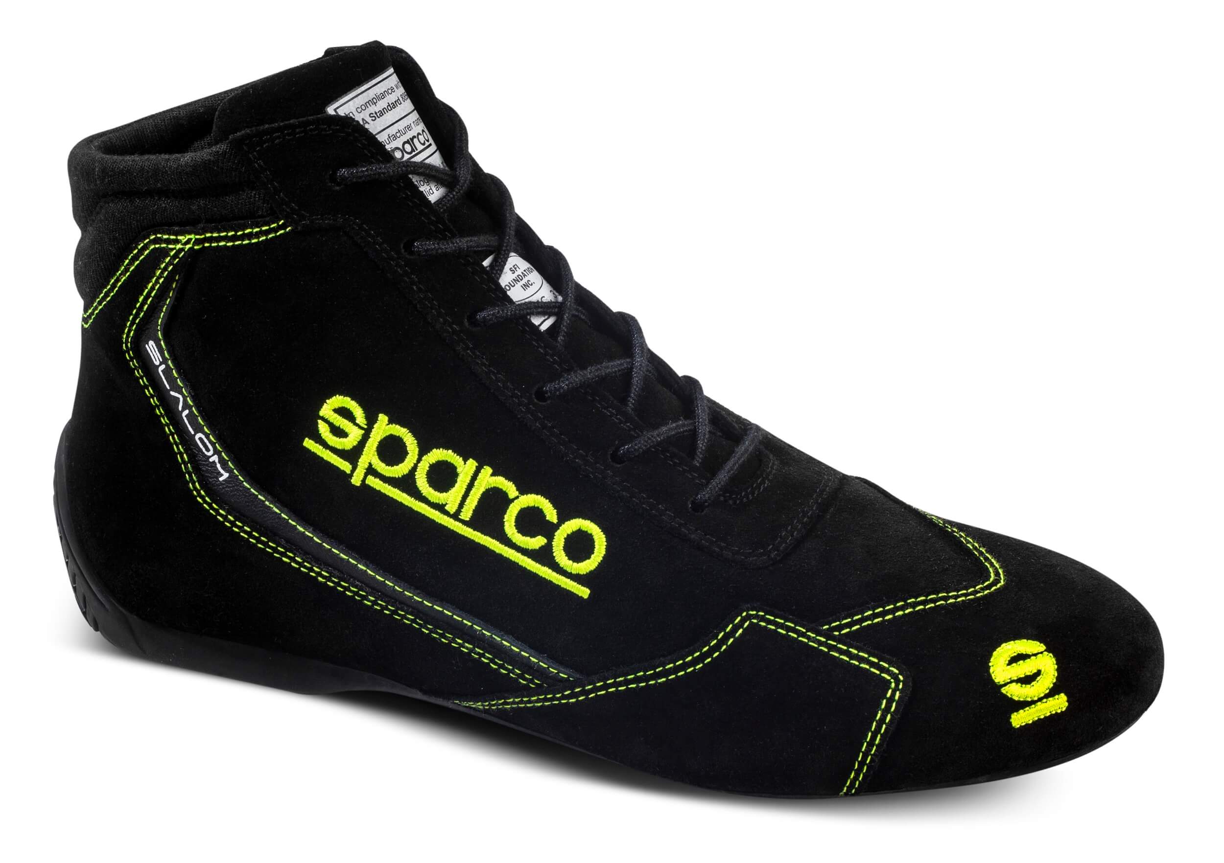 SPARCO 00129545NRGF Racing shoes SLALOM 2022, FIA 8856-2018, black/yellow, size 45 Photo-0 