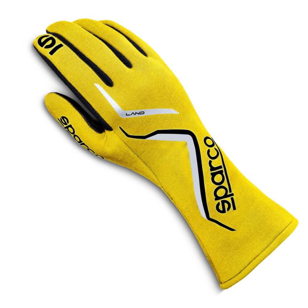 SPARCO 00136310GF LAND 2022 Racing gloves, FIA 8856-2018, yellow, size 10 Photo-0 