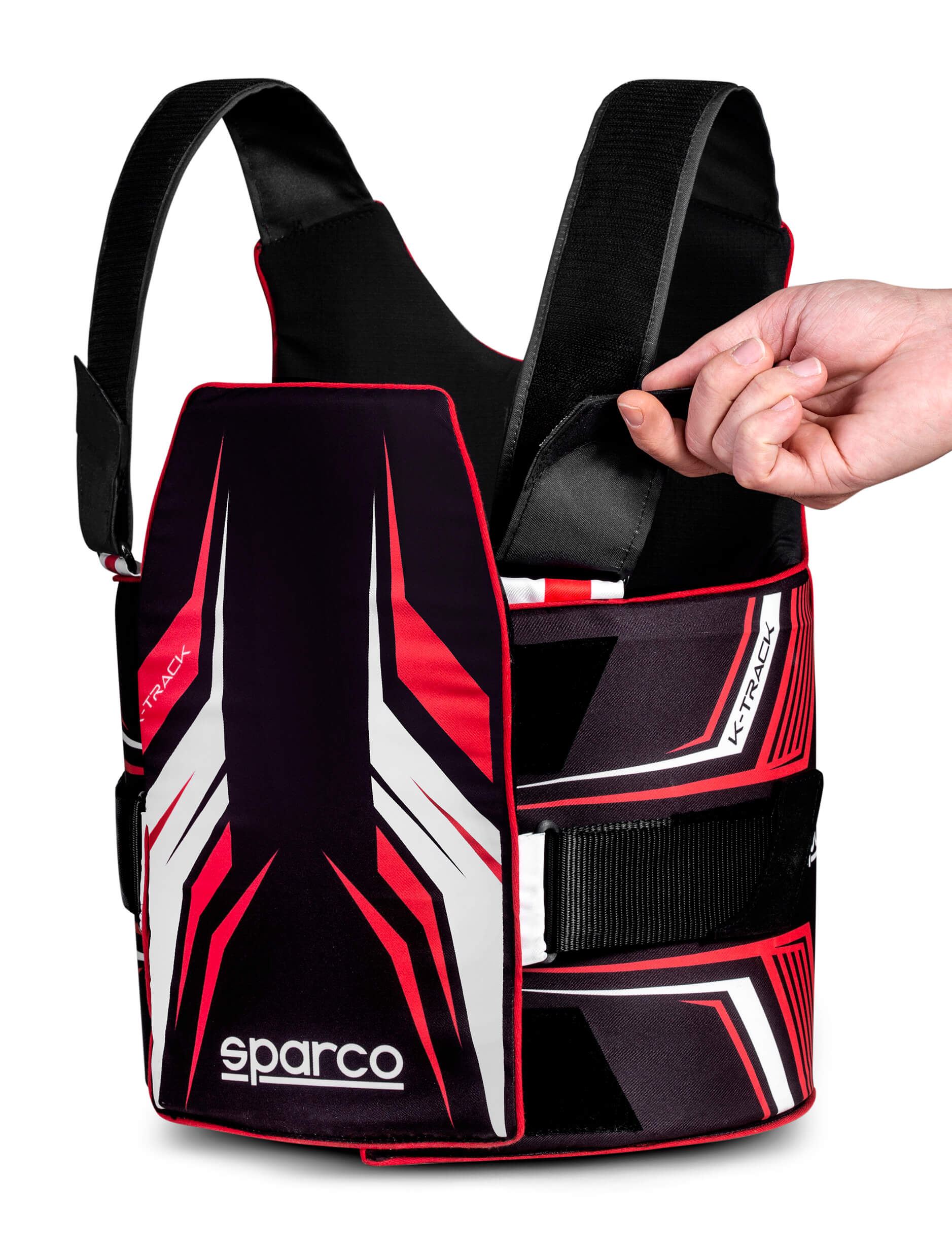 SPARCO 002406KNRRS2S K-TRACK Karting Rib Protector, FIA 8870-2018, black/red, size S Photo-3 