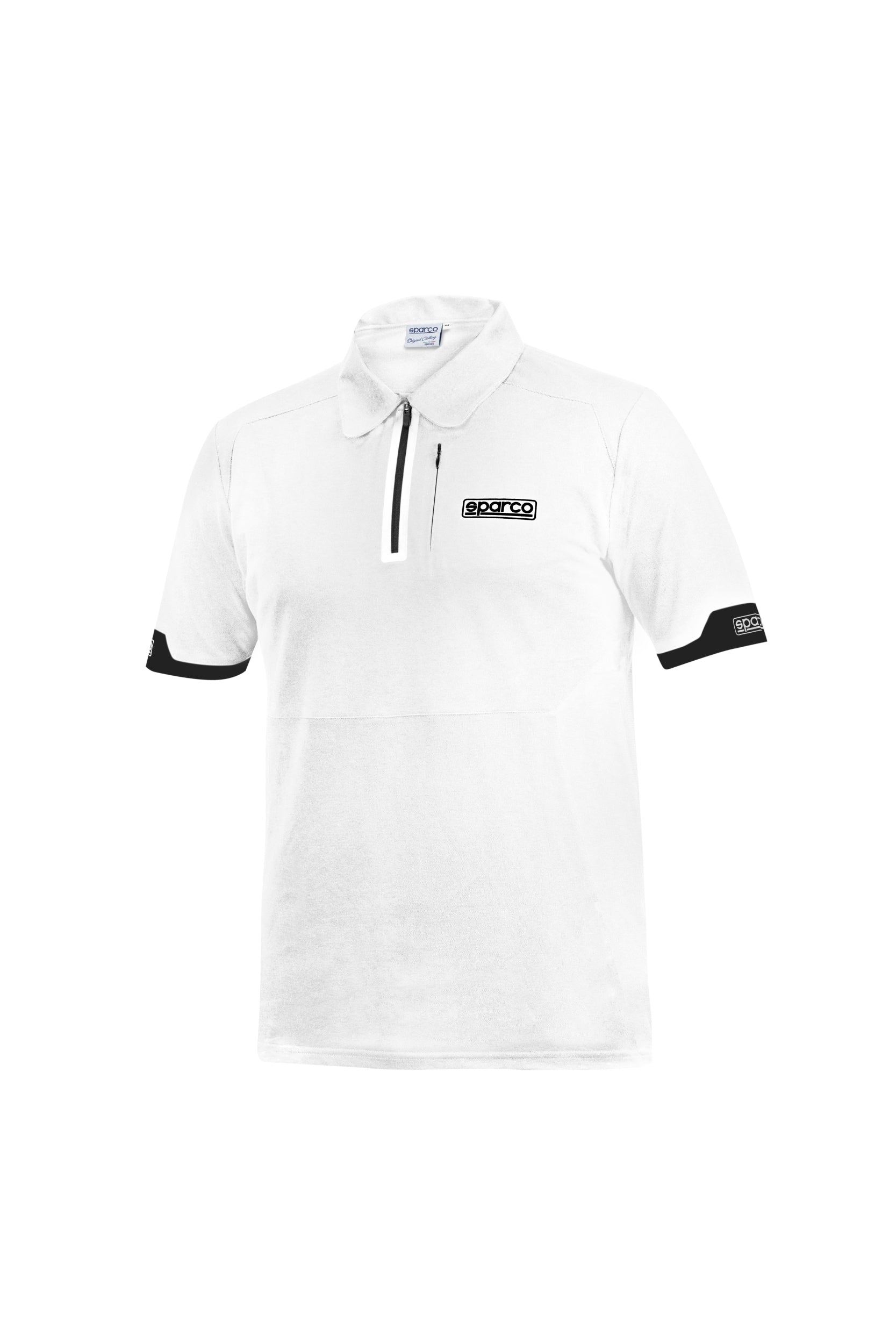 SPARCO 01367BI1S POLO ZIP, white, size S Photo-0 