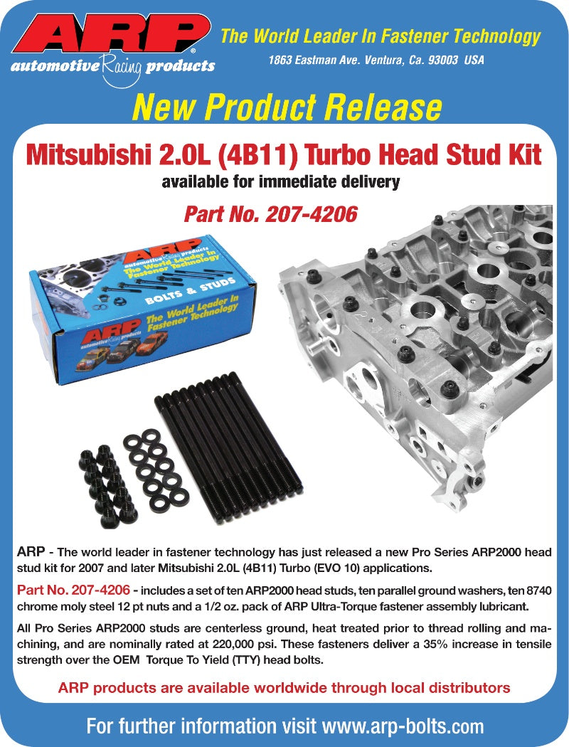 ARP 207-4206 Head Stud Kit for Mitsubishi 2.0L (4B11) turbo Photo-2 