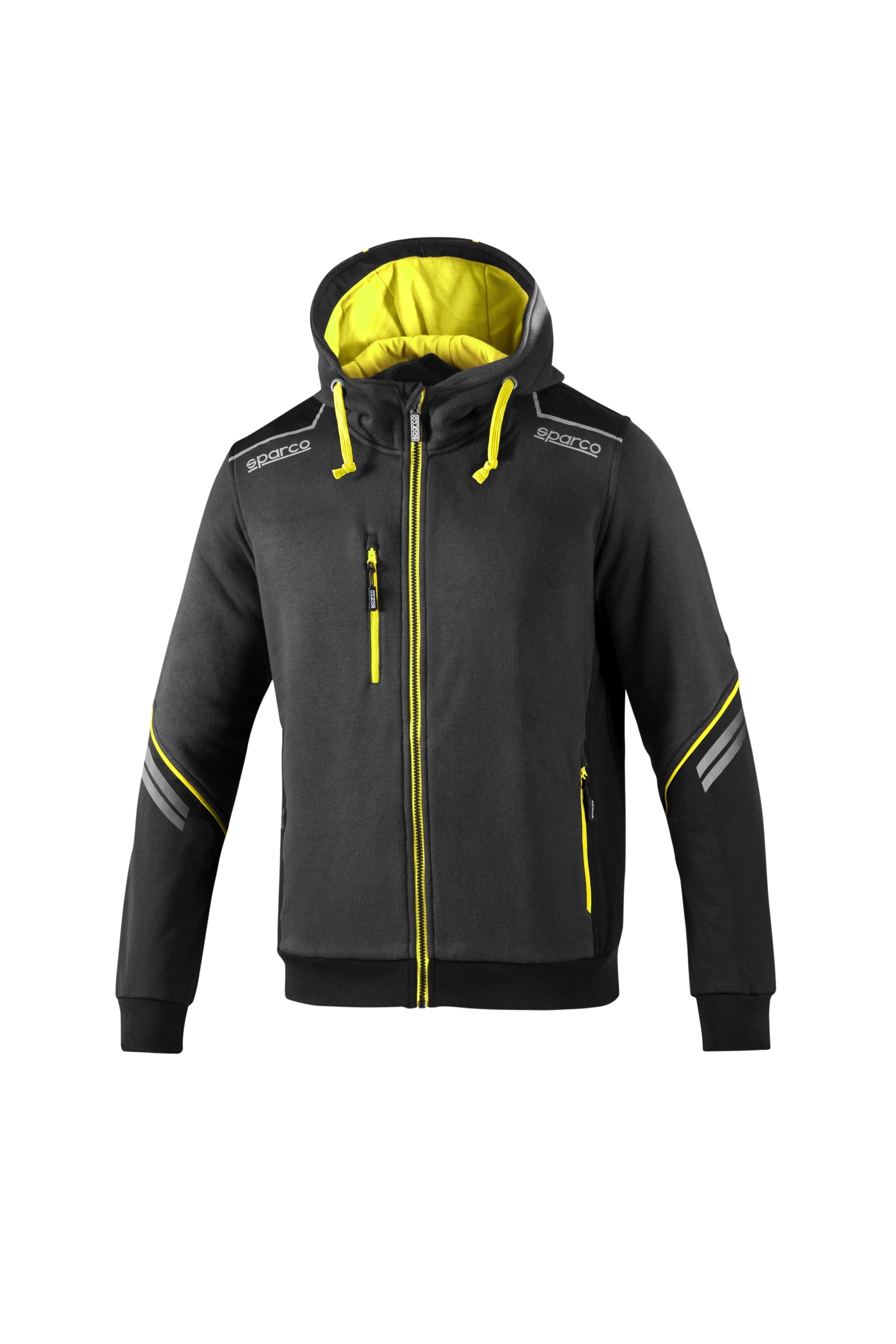 SPARCO 02414GSGF3L TECH Hooded Full Zip, grey/yellow fluo, size L Photo-0 