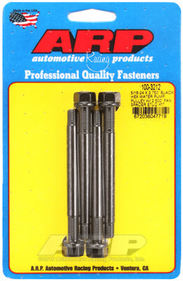 ARP 100-3212 Water Pump Pulley Stud Kit for 5/16-24 X 3.750?. 8740. black oxide. hex (fits 2.500? fan spacer) Photo-0 