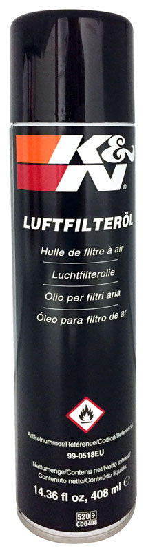 K&N 99-0518EU Air Filter Oil 14.36 fl oz/408 ml Aerosol Spray- Non-USFilter OIL; AEROSOL 14.36 FL OZ/408ML (DE/FR/NL/IT/PT) Photo-0 