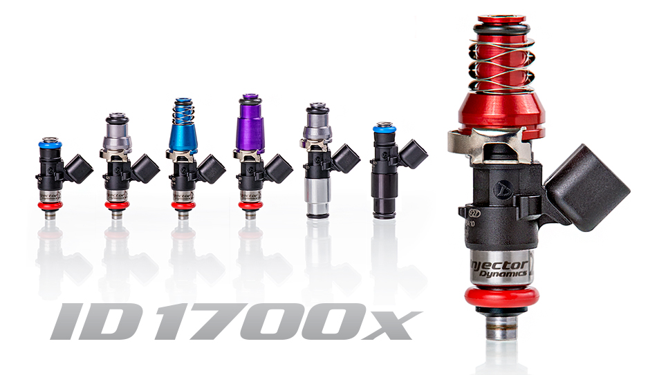 INJECTOR DYNAMICS 1700.60.11.D.4 Injectors set ID1700x for TOYOTA Corolla GTS 83-87/4AGE applications. 11mm (blue) adapter top. DENSO lower cushion. Set of 4. Photo-0 
