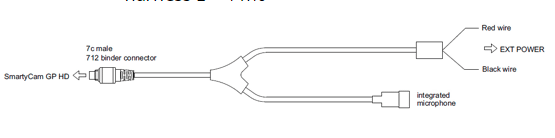 AIM V02566080 2 mt external power cable + Integrated external microphone harness Photo-1 