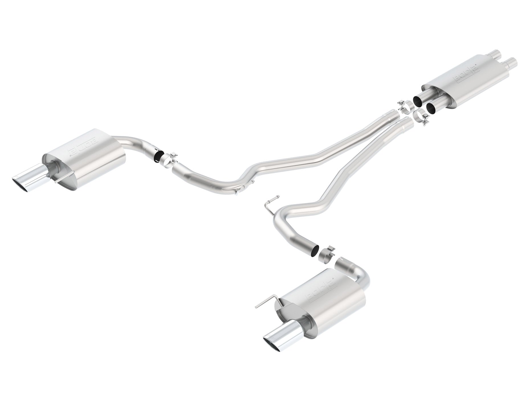 BORLA 140589 Cat Back Exhaust System, Mustang GT V8-5.0L, Tip №36, 2015-16, sound Touring Photo-0 