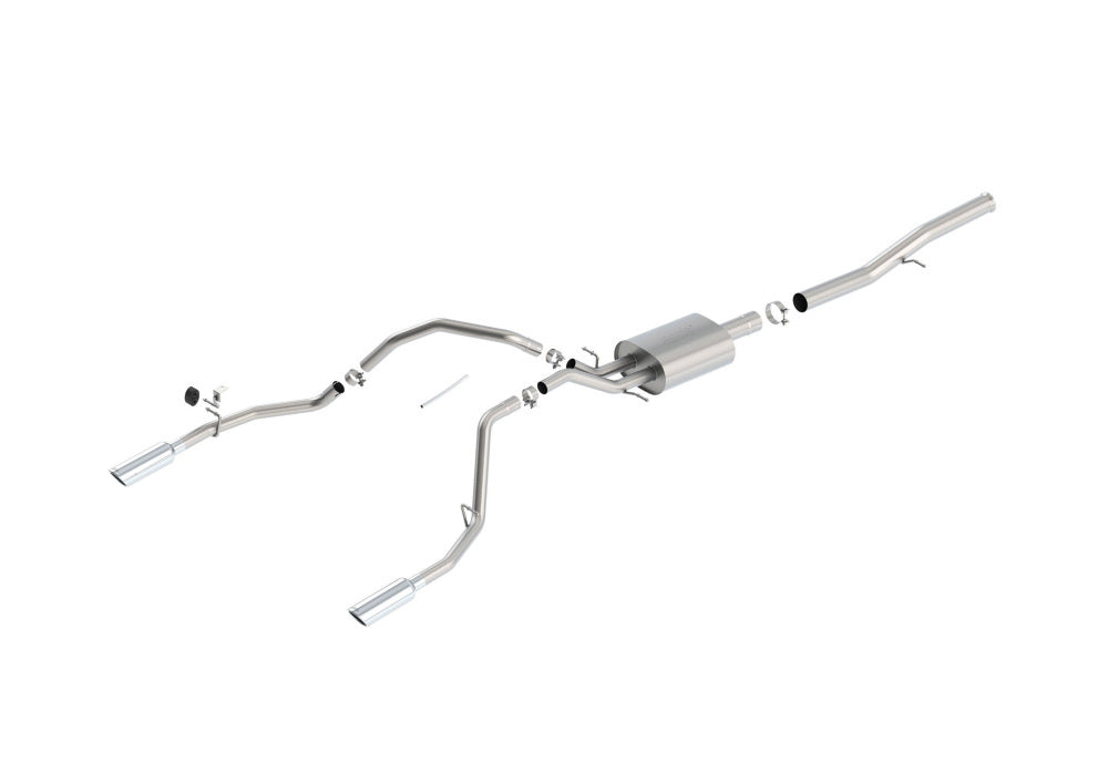 BORLA 140571 Cat Back Exhaust System, Silverado / Sierra V8-6.2L, Ext. Cab Standard Bed (78.7") Crew Cab Short Bed (69.3") 143.5" WB, Tip №36, 2014-16, sound S-Type Photo-0 