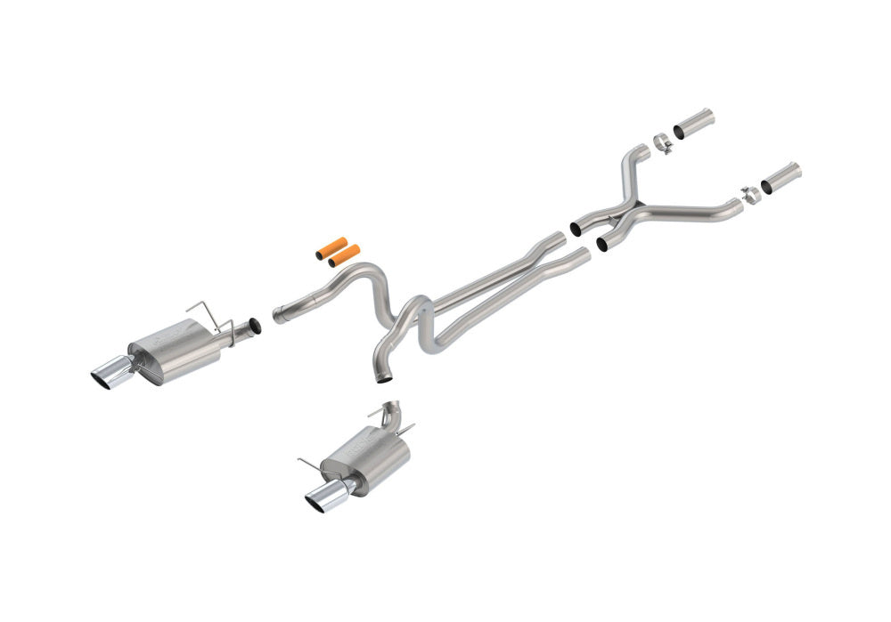 BORLA 140516 Cat Back Exhaust System, Mustang GT 13-14 / Boss 302 13-14 V8-5.0L, Tip №36, 2013-14, sound ATAK Photo-0 