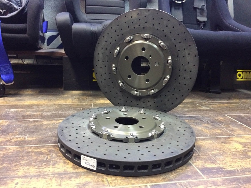 BREMBO 109.9025A Front CCM-R brake discs with pads NISSAN R35 GT-R, carbon (380x34) Photo-1 