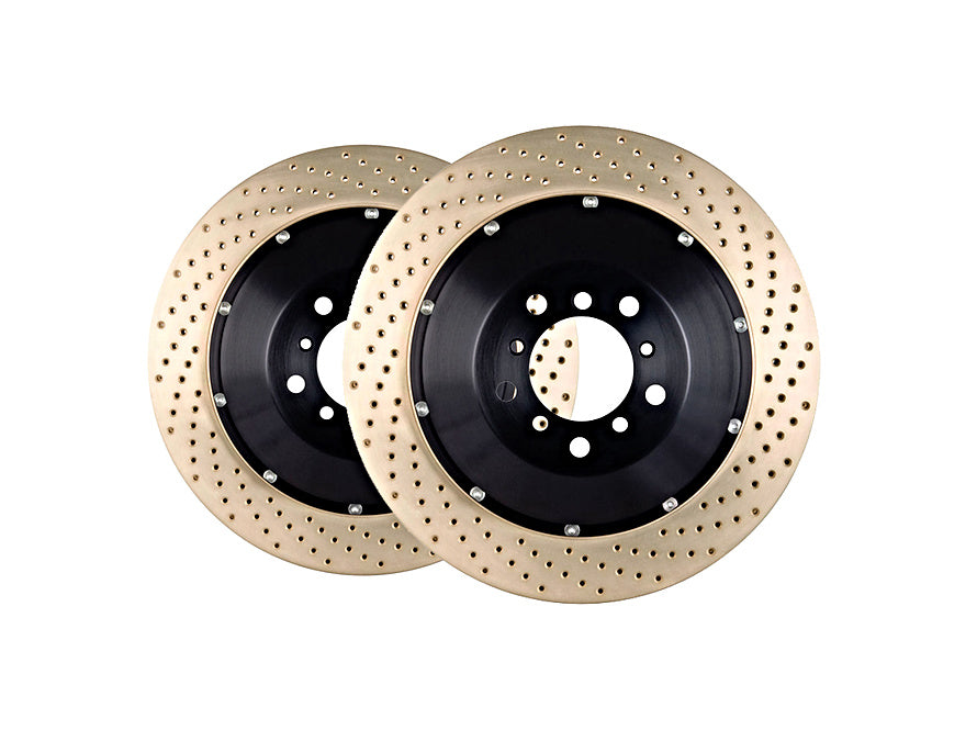 STOPTECH 81.658.9941 Front 2PC AeroRotor & Hat Pair Drilled Zinc Coated NISSAN GT-R 2009-2011 Photo-0 