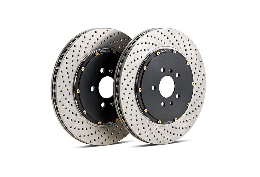 STOPTECH 81.658.9922 Front 2PC AeroRotor & Hat Pair Drilled NISSAN GT-R 2009-2011 Photo-0 
