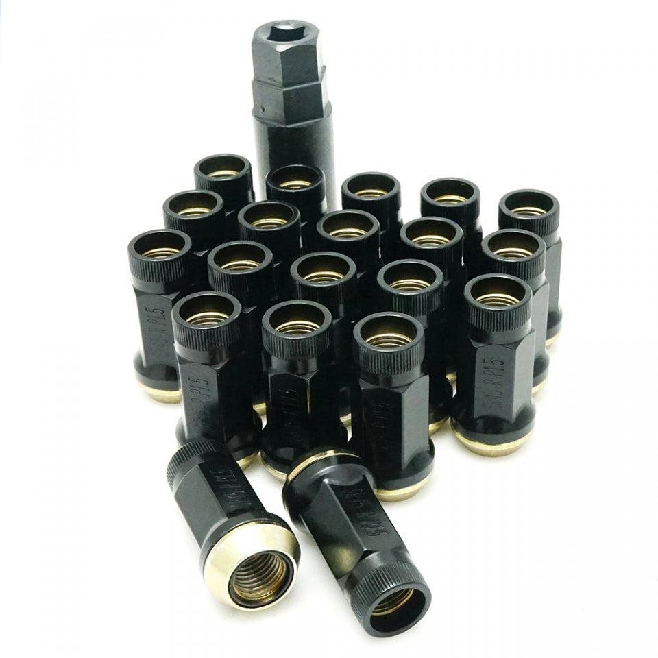 MUTEKI 32936B Lug nuts kit SR45R 12x1.50 45mm Black (Open End) Photo-0 