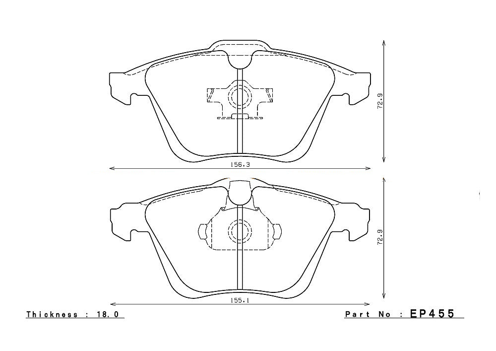 ENDLESS EP455N37SP Front brake pads MAZDA 3 2.3L Turbo (07-12) Photo-0 