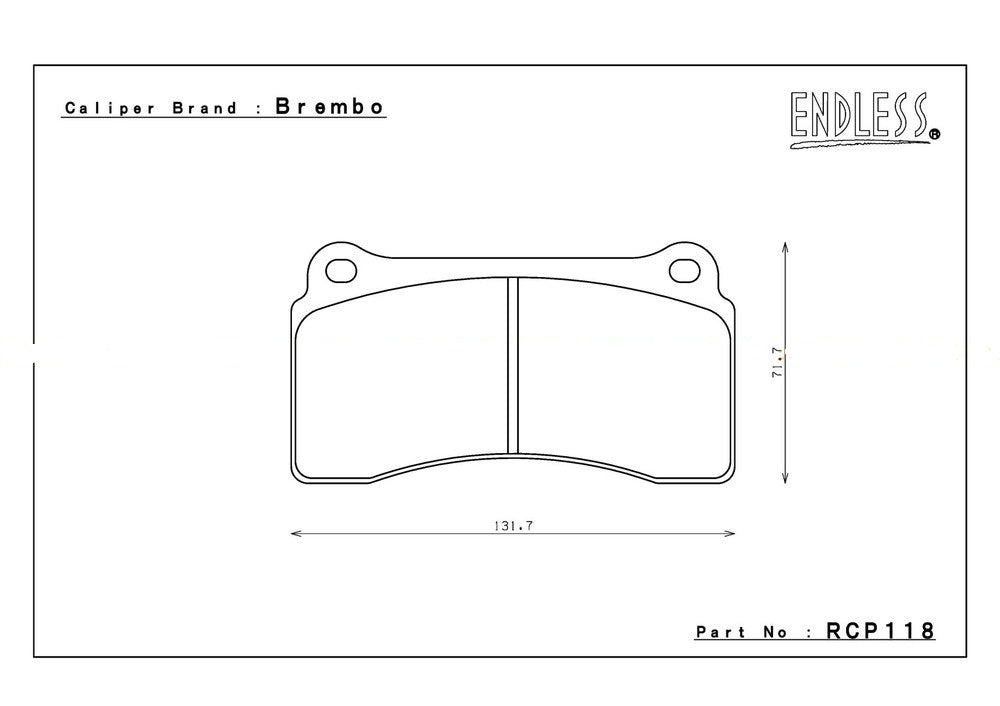 ENDLESS RCP118ES99G Rear brake pads 17,5mm NISSAN R35 GTR Brembo caliper Photo-0 