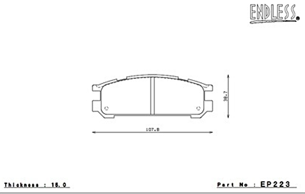 ENDLESS EP223ES99G Rear brake pads SUBARU IMPREZA/RS/WRX STI/GC8/GF8 WRX STi/LEGACY TURB/GT Photo-0 