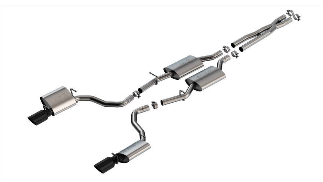 BORLA 140917BC Cat-Back Exhaust System S-Type Black Chrome for Dodge Charger R/T 2019-2022 Photo-0 