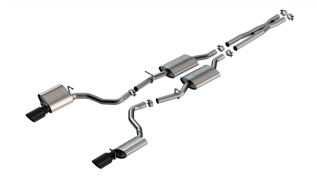 BORLA 140918BC Cat-Back Exhaust System ATAK® Black Chrome for Dodge Charger R/T 2019-2022 Photo-0 