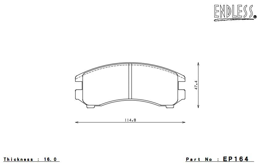 ENDLESS EP164SSY Front brake pads NISSAN 180SX RS13/PULSAR SE(88-89)/SENTRA WAGON (88-90) Photo-0 