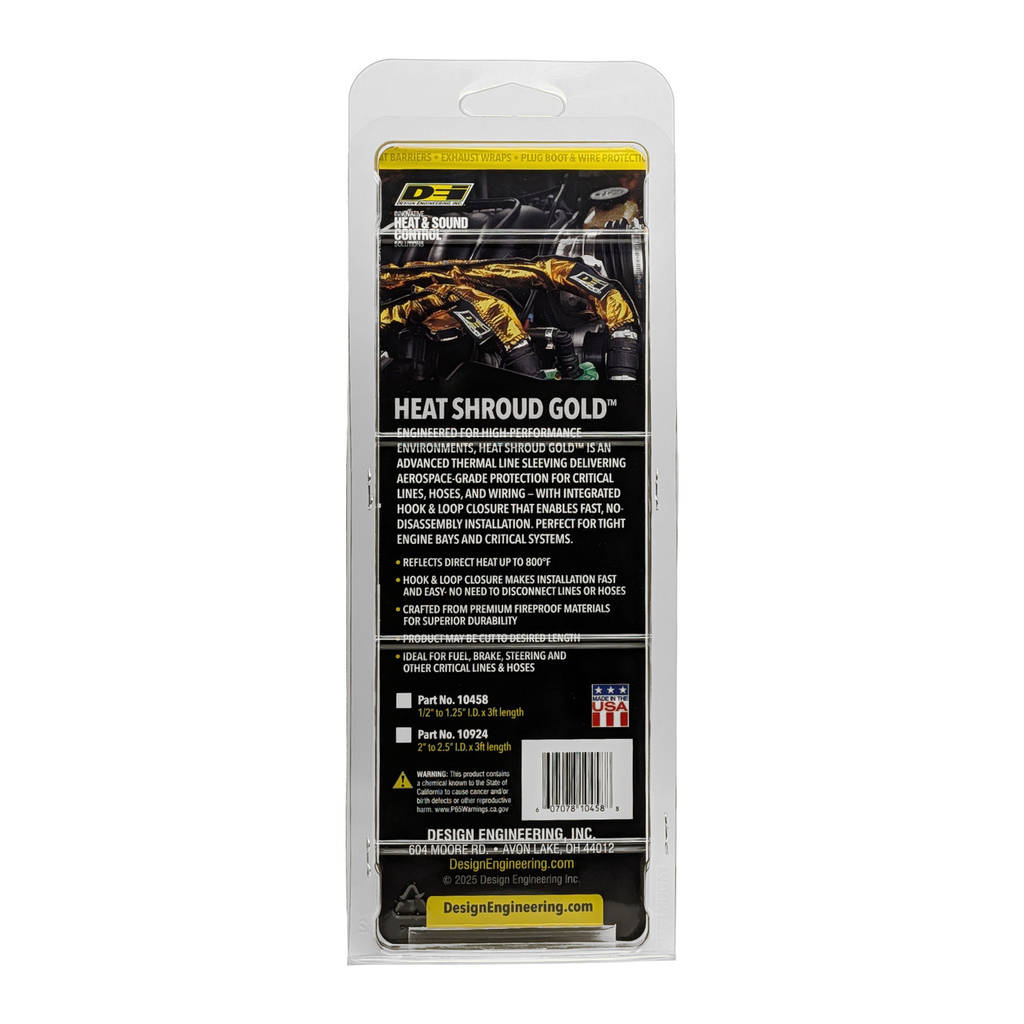 DEI 010458 TBA Heat Shroud 1/2" to 1-1/4" I.D. x 3ft GOLD Photo-5 