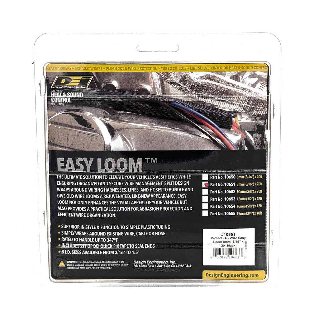 DEI 010651 Split Wire Sleeve Easy Loom 8mm-5/16" x 20' Black Photo-5 