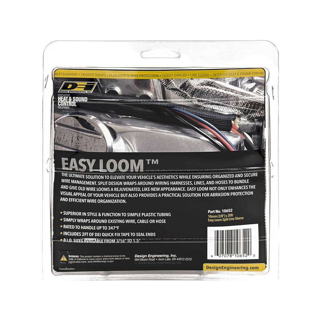 DEI 010652 Split Wire Sleeve Easy Loom 10mm-3/8" x 20' Black Photo-5 