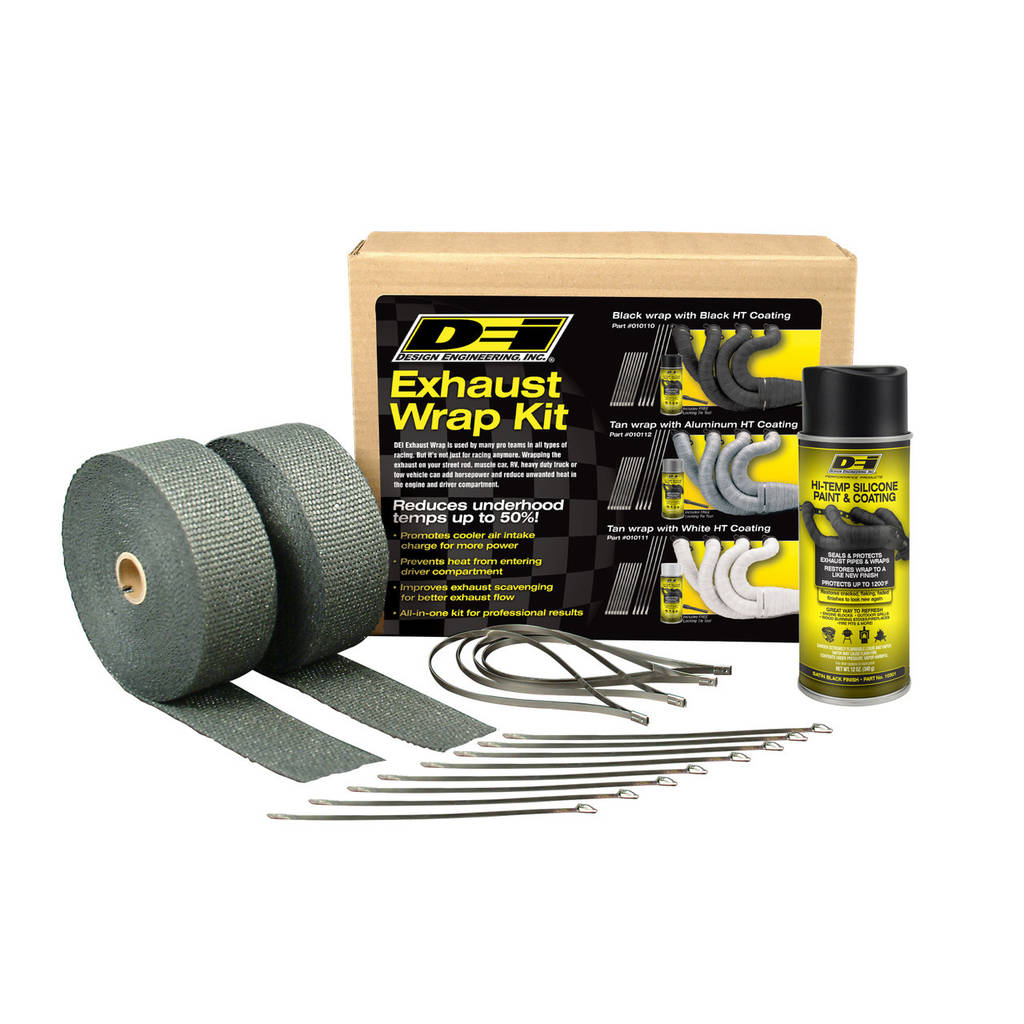 DEI 010110 Exhaust Wrap Kits Kit Black Wrap & Black HT Silicone Coating Photo-0 