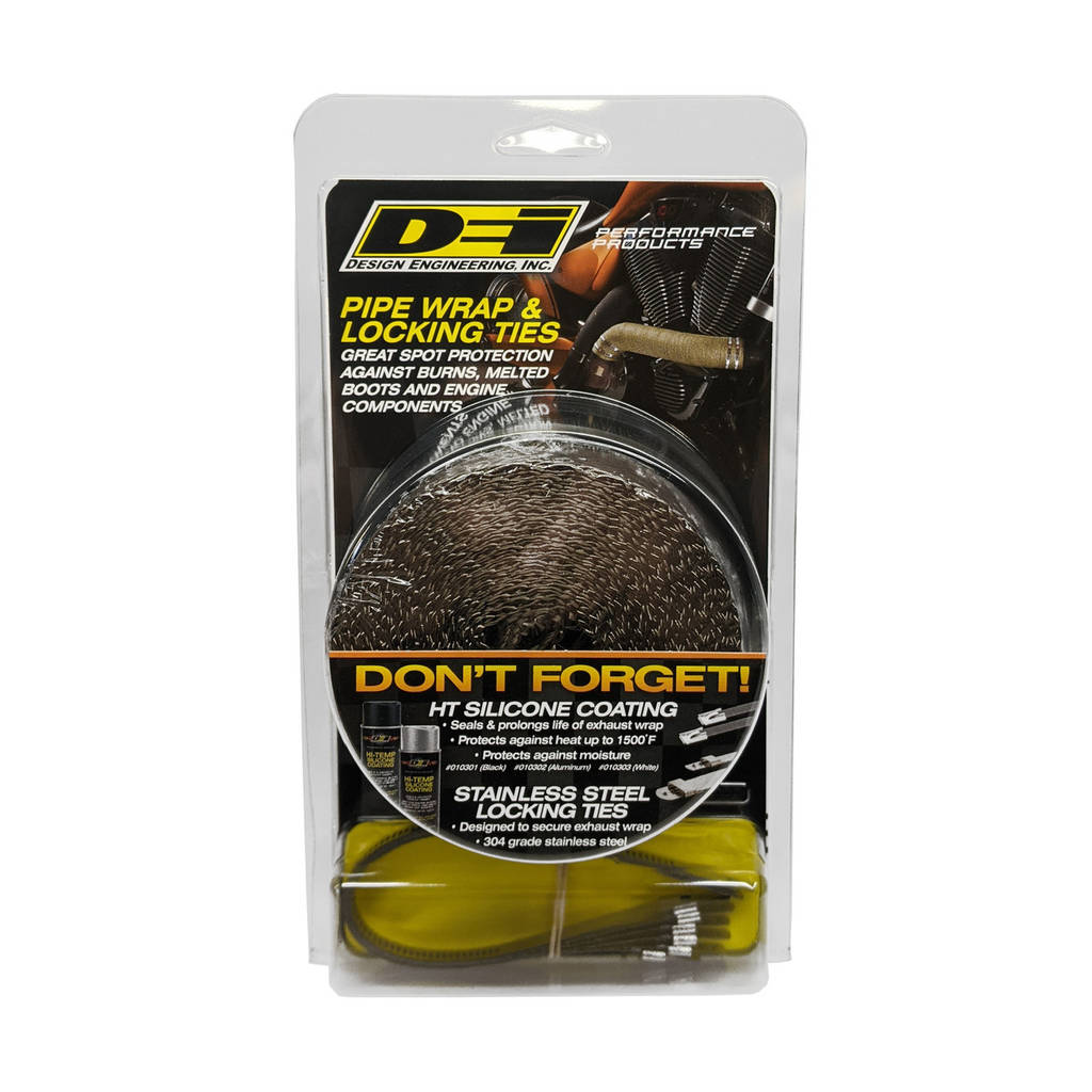 DEI 010123 Exhaust Wrap Kit Pipe Wrap & Locking Tie Titanium Photo-1 