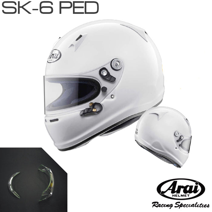 ARAI SK6PS Karting helmet (CIK, SNELL K) SK-6 PED with 2 spoilers, white, size S (55-56) Photo-0 
