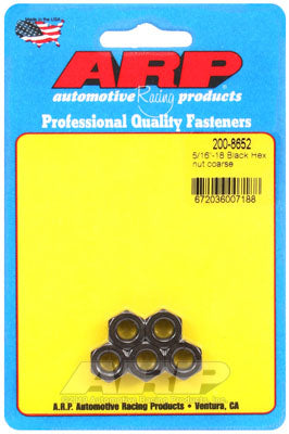 ARP 200-8652 Nut Kit 5/16"-18 black coarse hex Photo-0 