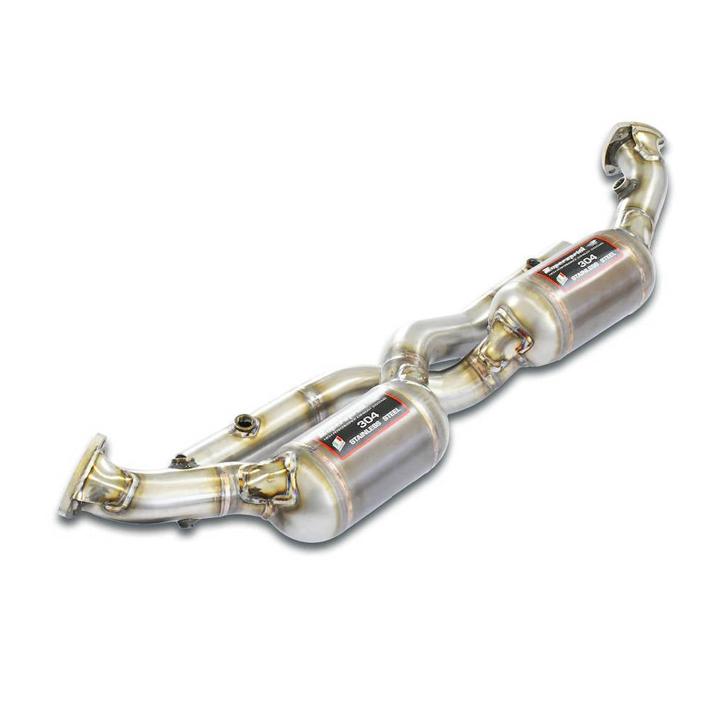 SUPERSPRINT 241242 Front pipe with Metallic catalytic converter Right + Left 200CPSI EURO5 PORSCHE 9 Photo-0 