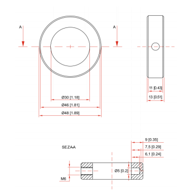 AiM LCL552190 Sensor Rear axle speed collar: 30 mm diameter Photo-0 