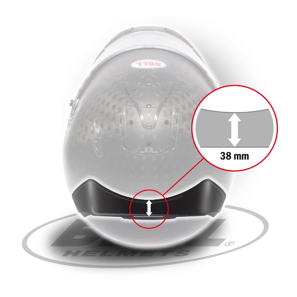 BELL 2050032 Rear spoiler V15 for HP7/RS7/HP5/GT5/KC7 helmets, clear, small (38 mm) Photo-0 