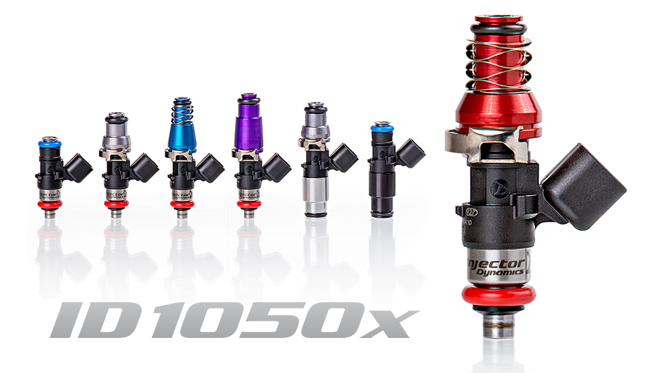 INJECTOR DYNAMICS 1050.60.14.14.4 Injectors set ID1050x for BMW E30 M3, 14 mm (purple) adaptors, set of 4. Photo-0 