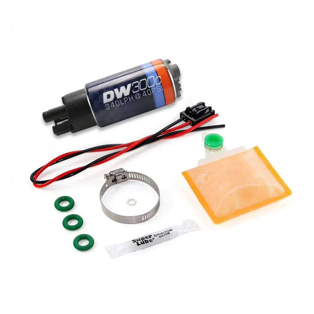 DEATSCHWERKS 9-307-1017 DW300C series, 340lph compact fuel pump (in-tank) without mounting clips w/ Photo-0 