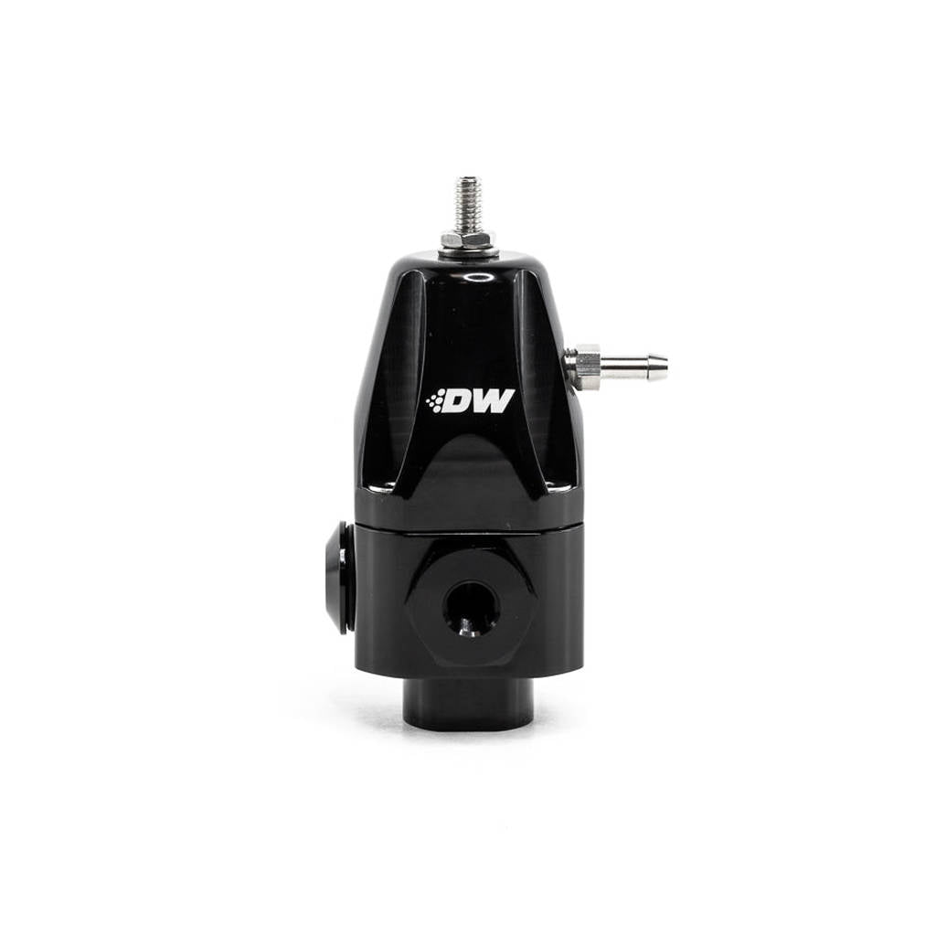 DEATSCHWERKS 6-1000-FRB DWR1000 adjustable fuel pressure regulator, anodized black. Dual -6AN inlet Photo-0 