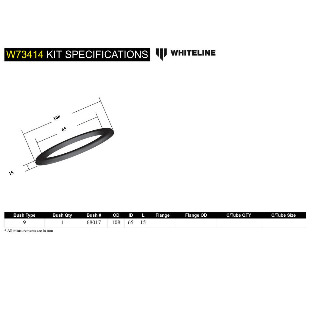 WHITELINE W73414 Front Coil Spring Pad - Bushing Kit for Jeep Cherokee XJ/Wrangler TJ, JK Photo-4 
