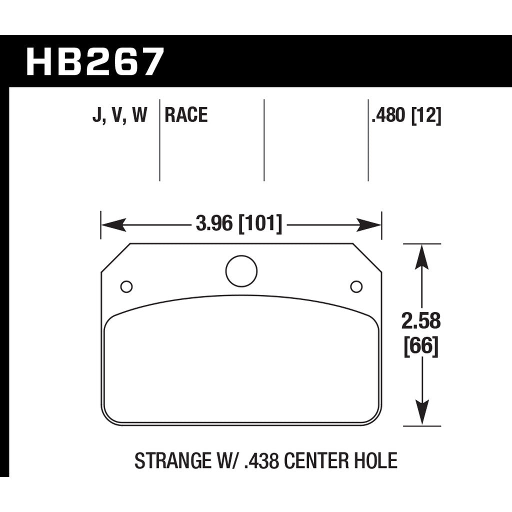 HAWK HB267J.480 Brake Pads DR-97 (12 mm) Photo-2 