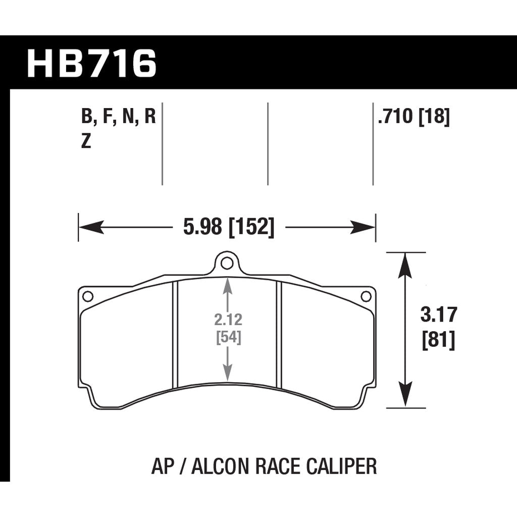 HAWK HB716F.710 Brake Pads HPS AP Racing CP5555 Photo-2 