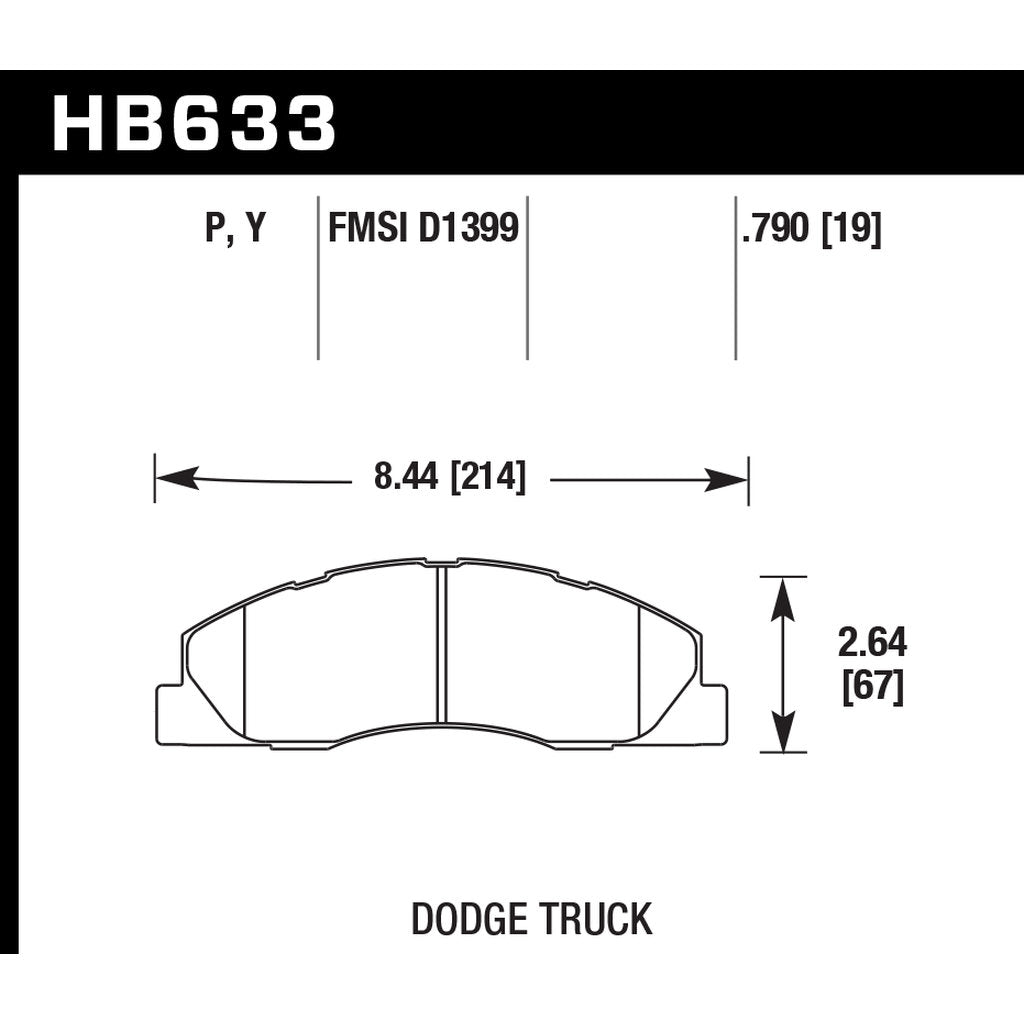 HAWK HB633P.790 Brake Pads Super Duty Front Ram 2500 SXT/3500 SLT Photo-2 