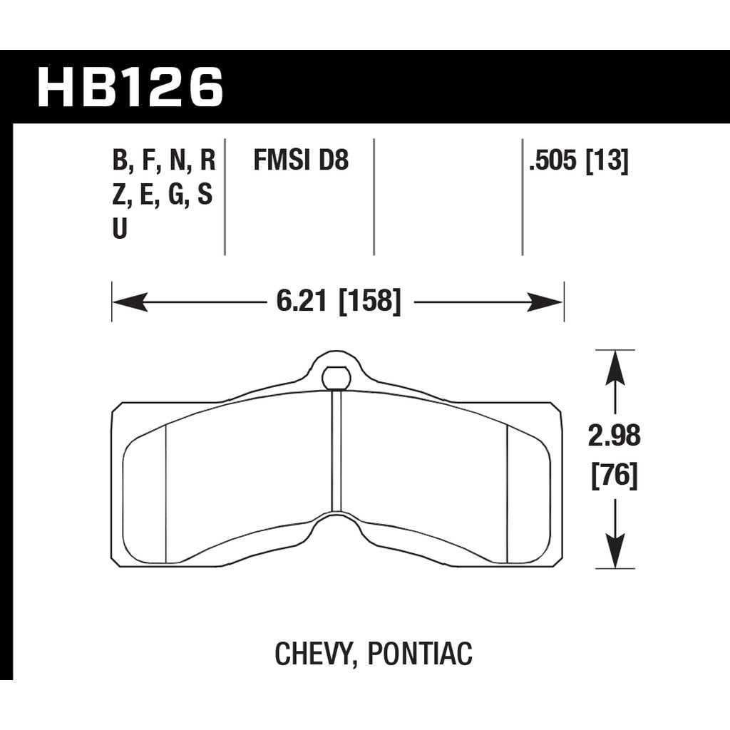 HAWK HB126F.505 Brake Pads HPS Photo-2 