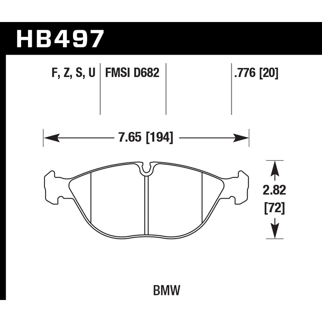 HAWK HB497Z.776 Brake Pads Perf. Ceramic Front VW Golf R32 2004+ Photo-2 