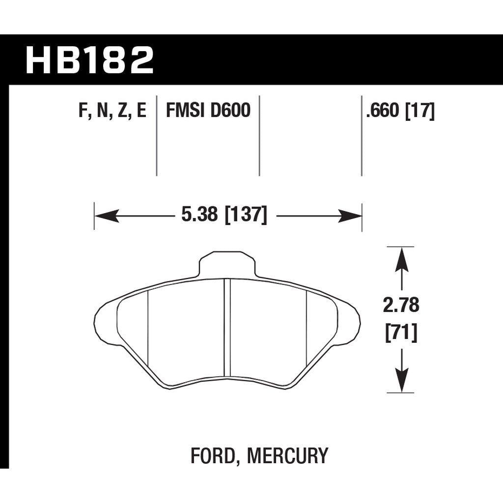 HAWK HB182Z.660 Brake Pads Perf. Ceramic Photo-2 