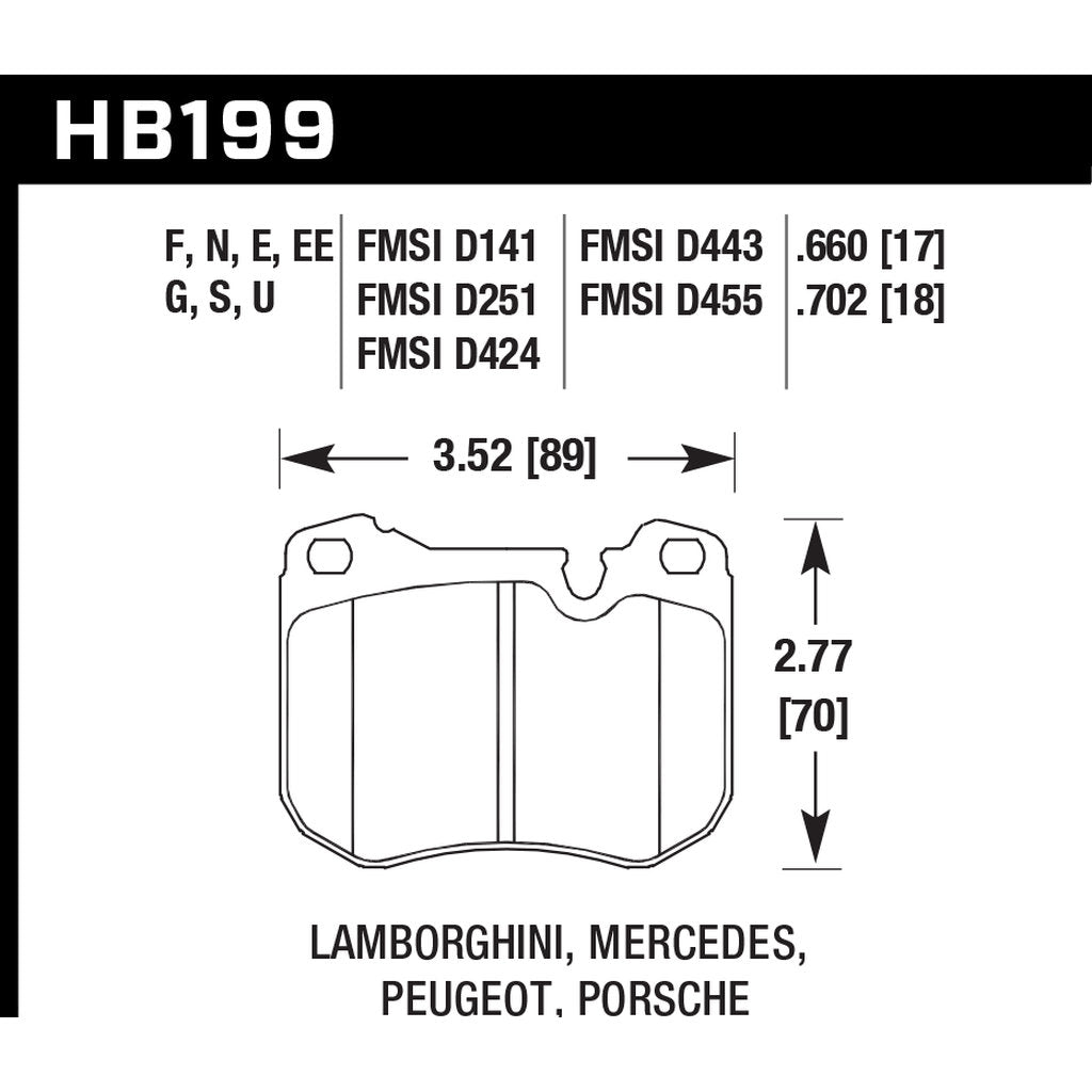 HAWK HB199G.702 Brake Pads DTC-60 (18 mm) Photo-2 