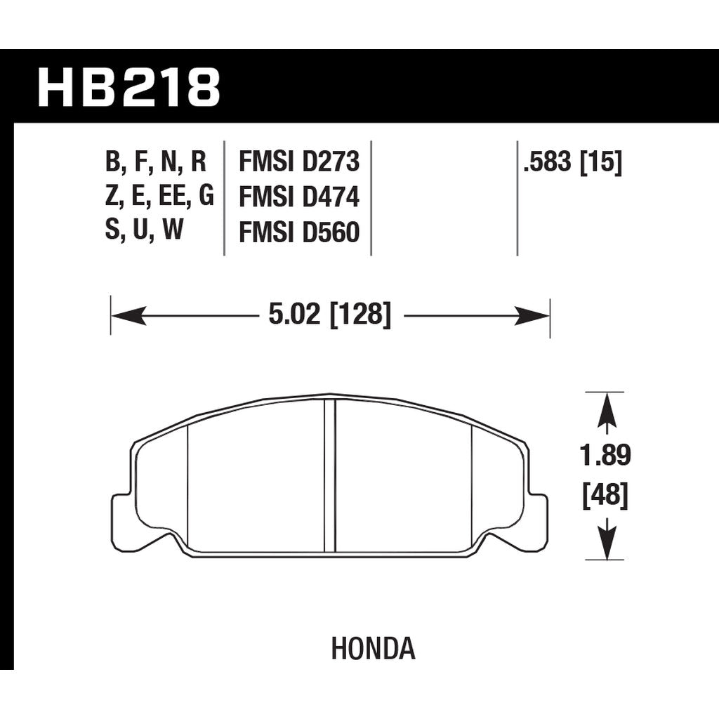 HAWK HB218F.583 Brake Pads HPS Photo-2 