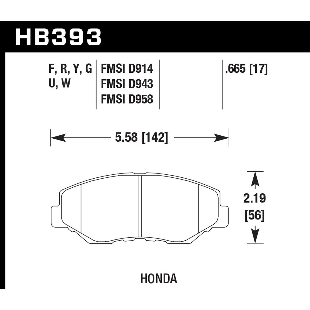 HAWK HB393W.665 Brake Pads DTC-30 Photo-2 