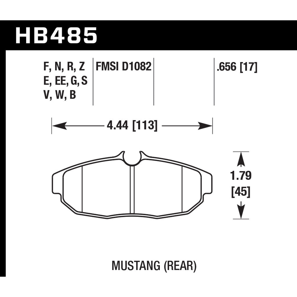 HAWK HB485F.656 Brake Pads HPS Rear FORD Mustang GT 2005-2010 Photo-2 