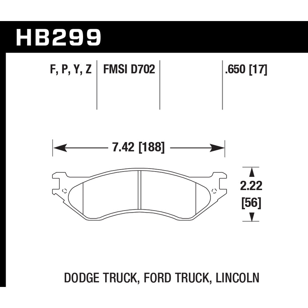 HAWK HB299Z.650 Brake Pads Perf. Ceramic Photo-2 