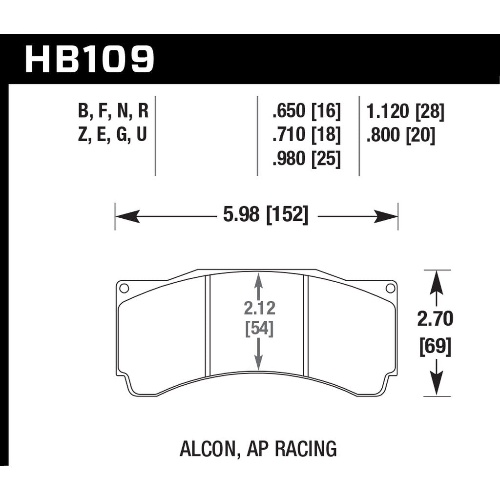 HAWK HB109N.710 Brake Pads HP Plus Photo-2 