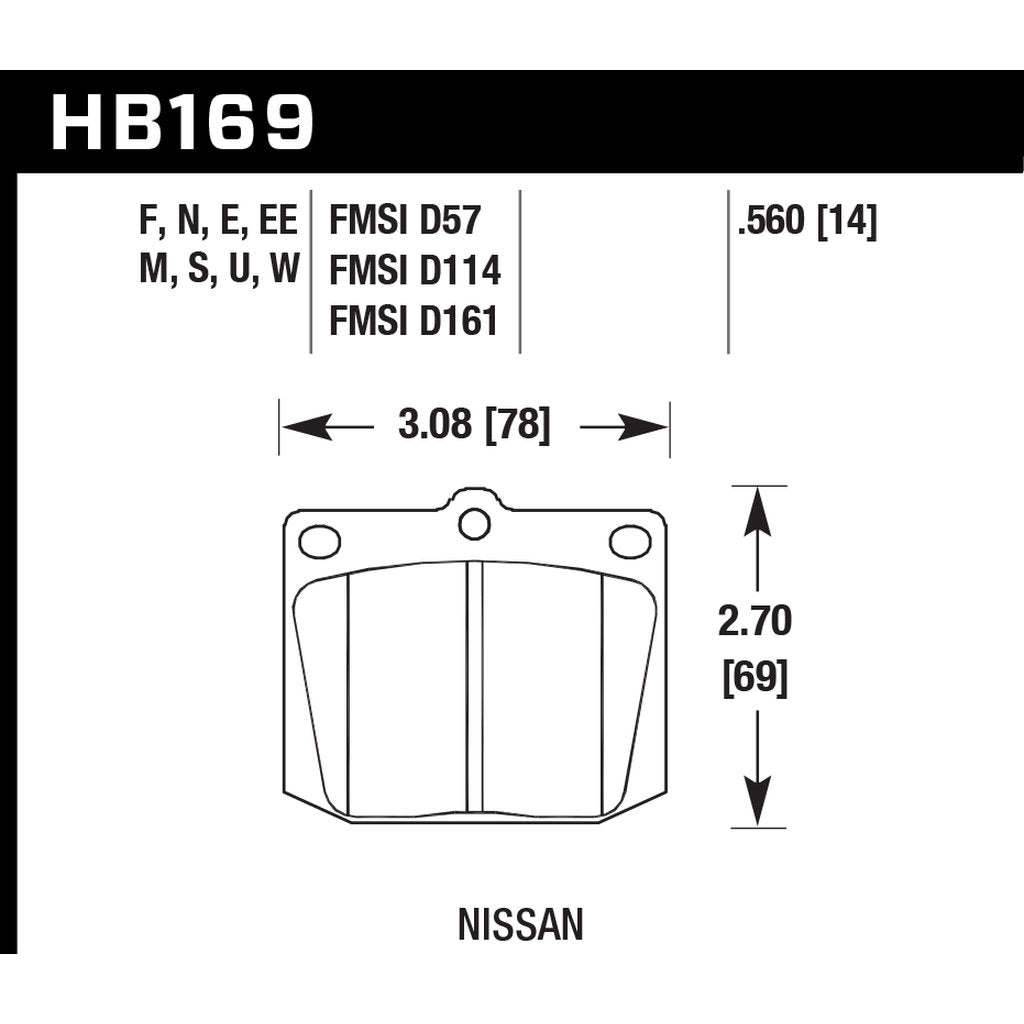 HAWK HB169E.560 Brake Pads Blue 9012 (14 mm) Photo-2 